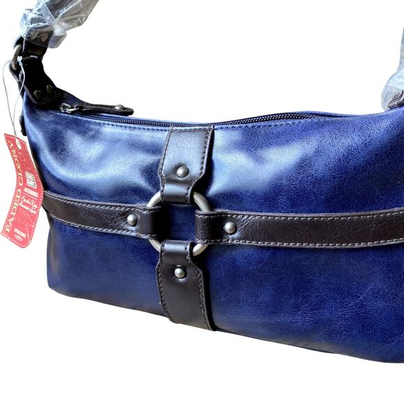 NWT Vintage Y2K Faded Glory Navy Mini Buckle Shoulder Bag - Picture 2 of 11